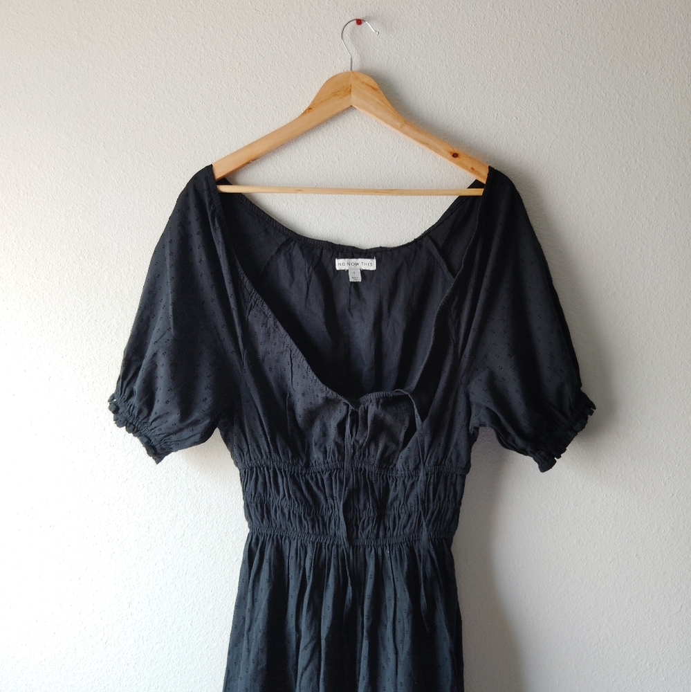 And Now This 100% Cotton Black Midi Dress - Picture 3 of 6